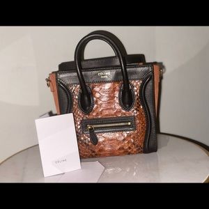 Celine Nano Luggage Python